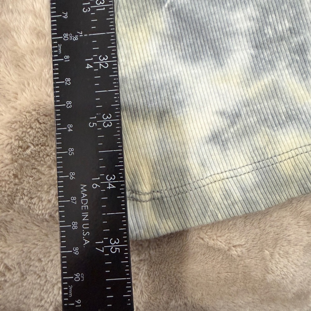 NEW Zara Womens Blue Grey Tie Dye Ribbed Flare Bell Bottom Yoga Pants Small - Picture 7 of 7